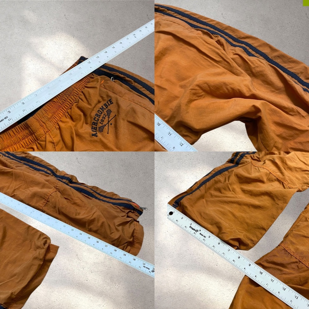 Vtg Abercrombie & Fitch Burnt Orange Nylon Track Pants | Y2K 90s - Picture 9 of 9